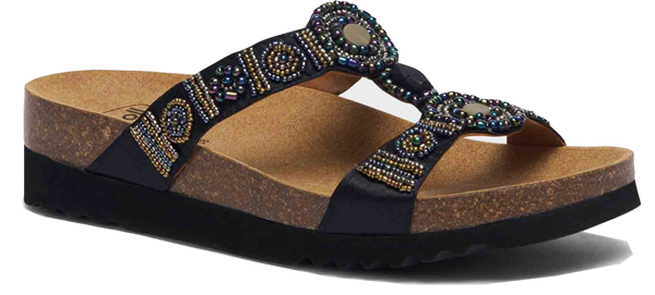 CALZATURA NEW BOGOTA' WEDGE SATIN+BEADS W BLACK/MULTI 37 - dottorbianchi.it