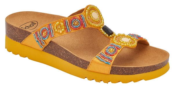 CALZATURA NEW BOGOTA' WEDGE SATIN+BEADS W TANGERINE 40 - dottorbianchi.it