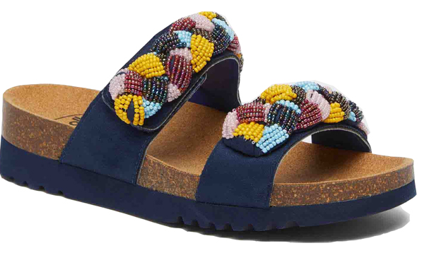 CALZATURA NICE MICROFIBRE+BEADED BRIDE W NAVY BLUE/MULTI 38 - dottorbianchi.it