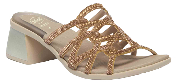CALZATURA NISIDA MICROFIBRE+STRASS BIS W GOLD 39 - dottorbianchi.it
