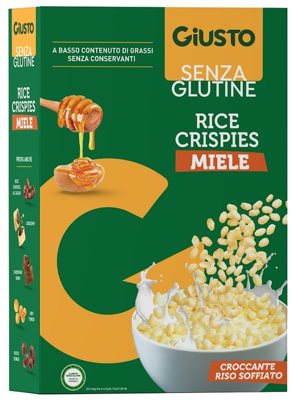 GIUSTO SENZA GLUTINE RICE CRISPIES MIELE 200 G - dottorbianchi.it