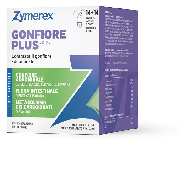 ZYMEREX GONFIORE PLUS 14+14 BUSTINE DA 2 G CON EDULCORANTE SENZA ZUCCHERI SENZA GLUTINE SENZA LATTOSIO - dottorbianchi.it
