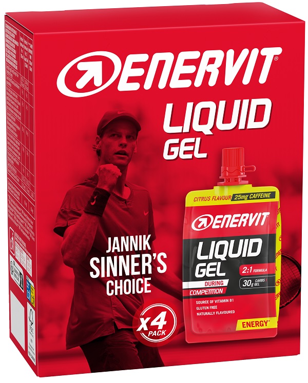 ENERVIT SPORT LIQUID GEL CITRUS CON CAFFEINA 4 PEZZI DA 60 ML - dottorbianchi.it