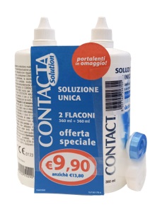 CONTACTA SOLUZIONE 2 FLACONI DA 360 ML + PORTALENTI IN OMAGGIO - dottorbianchi.it