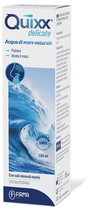 SOLUZIONE SPRAY PER IRRIGAZIONI NASALI QUIXX DELICATE ACQUA MARINA ISOTONICA 100 ML - dottorbianchi.it