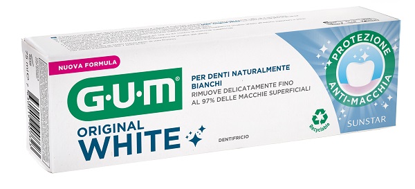 GUM ORIGINAL WHITE DENTIFRICIO SBIANCANTE 75 ML NUOVA FORMULA - dottorbianchi.it