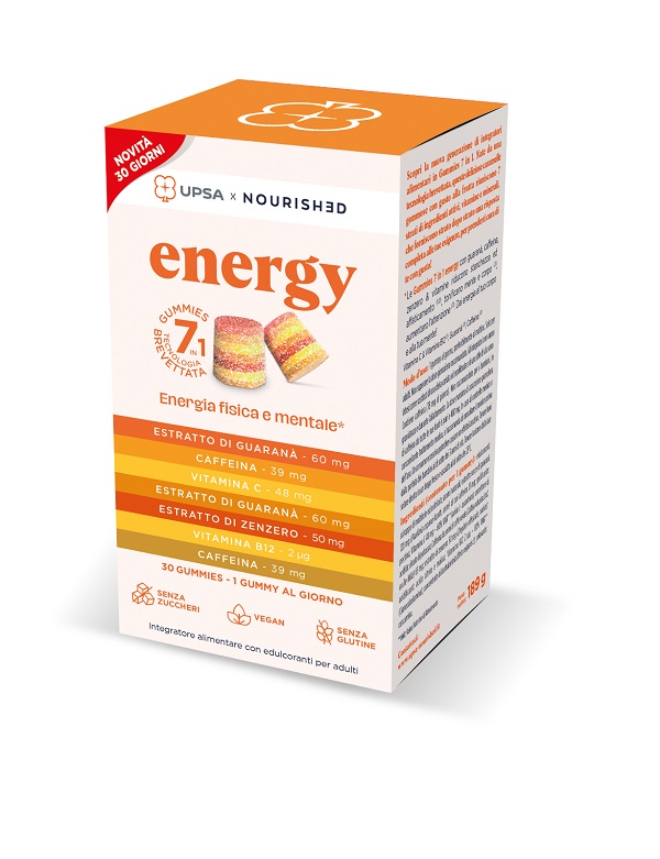 UPSA X NOURISHED ENERGY 30 GIORNI NUOVA FORMULAZIONE 30 GUMMIES - dottorbianchi.it
