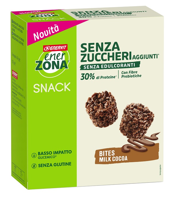 ENERZONA BITES MILK COCOA SENZA ZUCCHERI AGGIUNTI 24 G 5 PEZZI - dottorbianchi.it