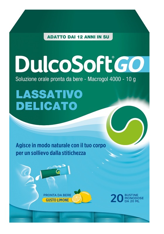 DULCOSOFT GO 20 BUSTINE DA 20 ML GUSTO LIMONE SENZA ZUCCHERO SENZA GLUTINE SENZA LATTOSIO - dottorbianchi.it