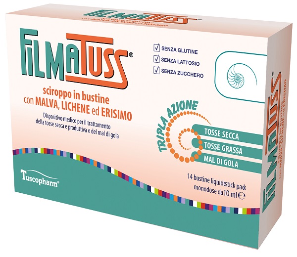 FILMATUSS SCIROPPO 14 BUSTINE LIQUID STICK PACK DA 10 ML - dottorbianchi.it