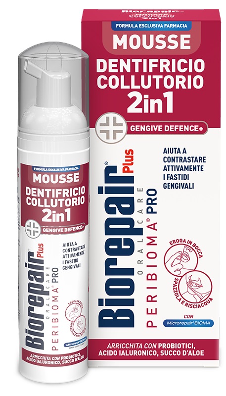 BIOREPAIR PLUS MOUSSE DENTIFRICIO COLLUTORIO 2 IN 1 GENGIVE 80 ML - dottorbianchi.it