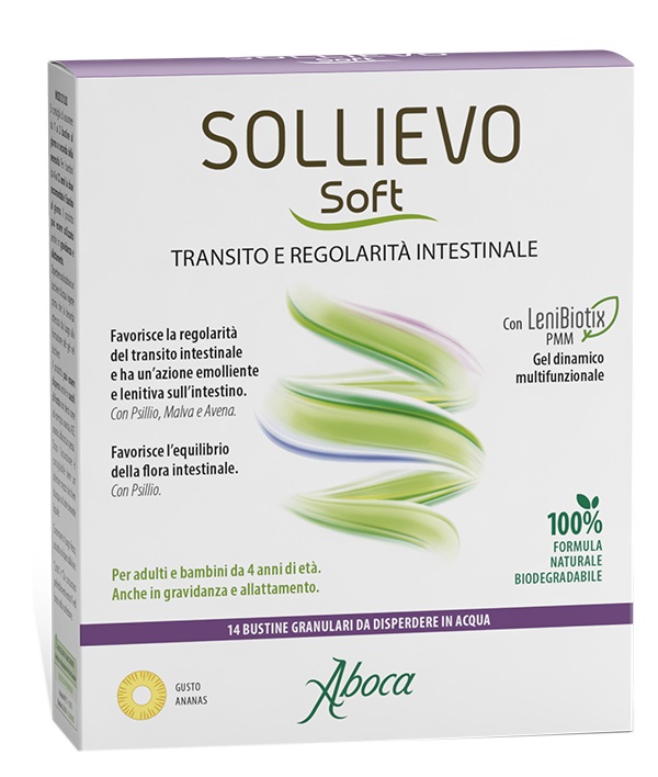 SOLLIEVO SOFT 14 BUSTINE GRANULARI DA 3,8 G SENZA GLUTINE SENZA LATTOSIO SENZA ZUCCHERI AGGIUNTI - dottorbianchi.it