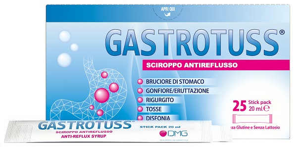 GASTROTUSS 25 STICK PACK DA 20 ML SCIROPPO ANTIREFLUSSO - dottorbianchi.it