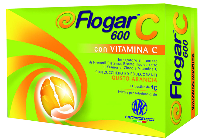 FLOGAR  C 600 CON VITAMINA C 14 BUSTINE GUSTO ARANCIA - dottorbianchi.it