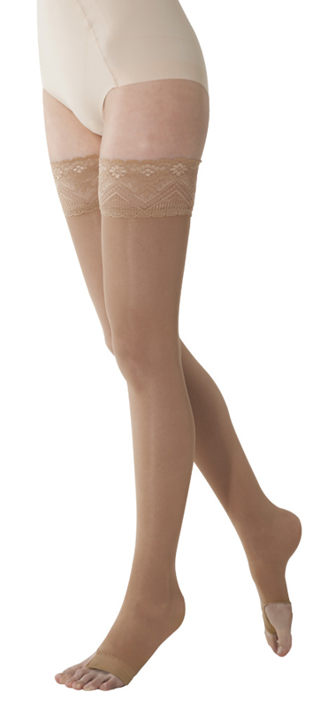 MARILYN 140 PUNTA APERTA CALZA AUTOREGGENTE CAMEL 2-M - dottorbianchi.it