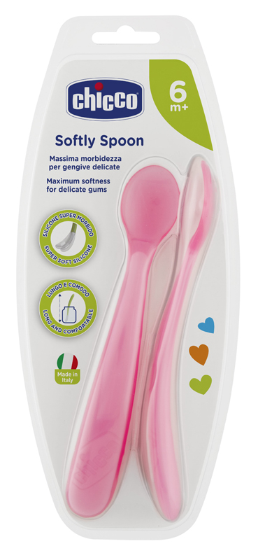 CHICCO CUCCHIAIO SILICONE FEMMINILE BI PACK 6M+ - dottorbianchi.it