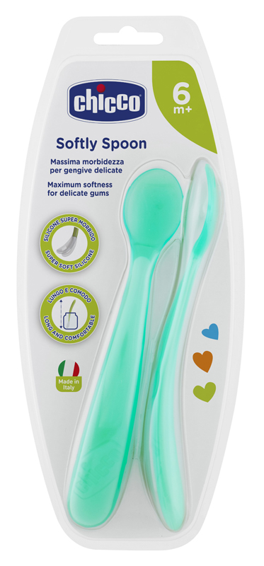 CHICCO CUCCHIAIO SILICONE MASCHILE BI PACK 6M+ - dottorbianchi.it