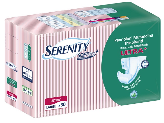PANNOLONE A MUTANDINA SERENITY FITTED ULTRA + ALOE L 30 PEZZI - dottorbianchi.it