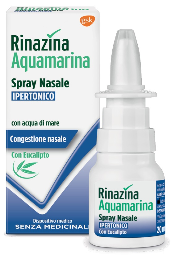 RINAZINA AQUAMARINA SPRAY NASALE IPERTONICO CON EUCALIPTO 20 ML - dottorbianchi.it
