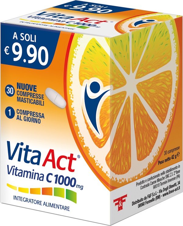 VITA ACT VITAMINA C 1000MG 30 COMPRESSE MASTICABILI - dottorbianchi.it