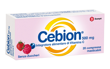 CEBION MASTICABILE SENZA ZUCCHERO VITAMINA C 500 MG 20 COMPRESSE - dottorbianchi.it