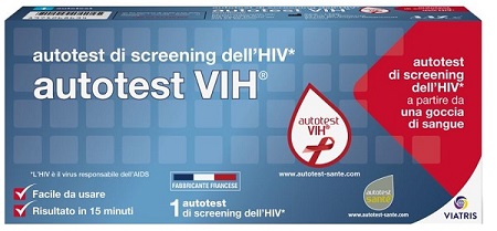 AUTOTEST VIH SCREENING DELL'HIV CONTIENE 1 AUTOTEST + SOLUZIONE + BISTURI + CEROTTO + GARZA + SALVIETTA DISINFETTANTE - dottorbianchi.it