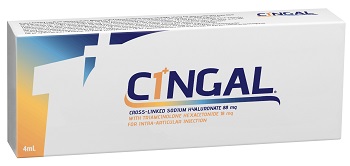 SIRINGA PRERIEMPITA INTRA ARTICOLARE CINGAL 4 ML 22MG/ML ACIDO RETICOLATO CON 4,5 MG/ML TRIAMCINOLONE ESACETONIDE - dottorbianchi.it