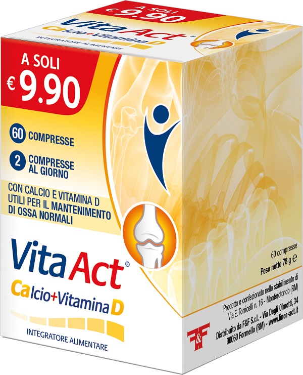 VITA ACT CALCIO + VITAMINA D 60 COMPRESSE - dottorbianchi.it