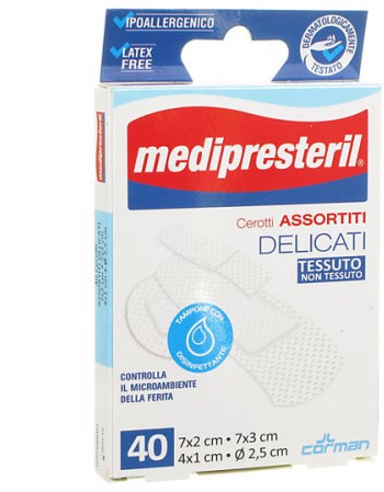 MEDIPRESTERIL CEROTTI DELICATI ASSORTITI 4 FORMATI 40 PEZZI - dottorbianchi.it
