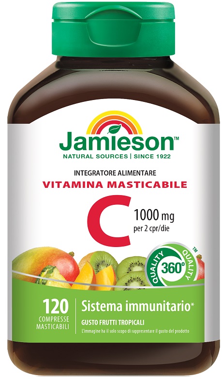 JAMIESON VITAMINA C 1000 120 COMPRESSE MASTICABILI FRUTTI TROPICALI - dottorbianchi.it