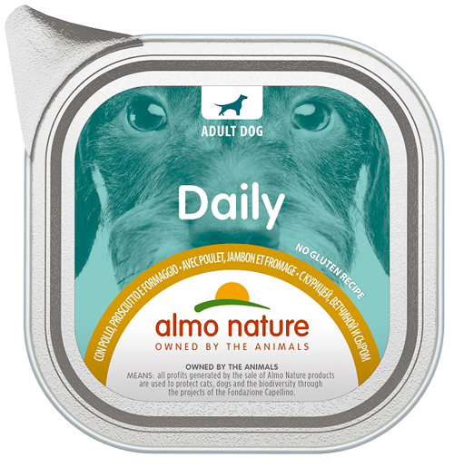 DAILY MENU DOG POLLO PROSCIUTTO FORMAGGIO 100 G - dottorbianchi.it