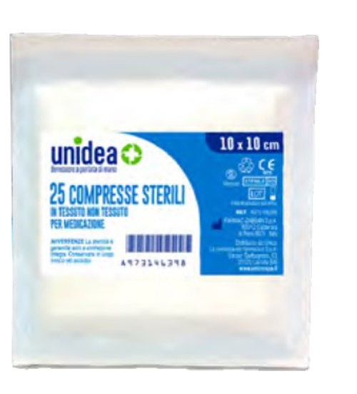GARZA COMPRESSA UNIDEA TESSUTO NON TESSUTO 10 X 10 CM 25 PEZZI - dottorbianchi.it