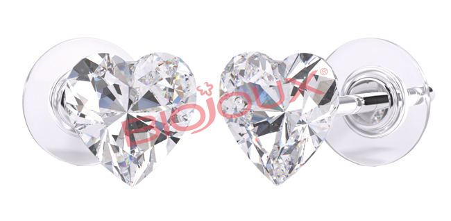 ORECCHINO POST FORATURA SWAROVSKI CRYSTAL HEART ARTICOLO BJT964 - dottorbianchi.it