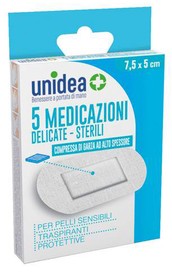 MEDICAZIONE STERILE UNIDEA TESSUTO NON TESSUTO 7,5 X 5 CM 5 PEZZI - dottorbianchi.it