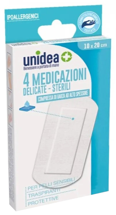 MEDICAZIONE STERILE UNIDEA TESSUTO NON TESSUTO 10 X 20 CM 4 PEZZI - dottorbianchi.it