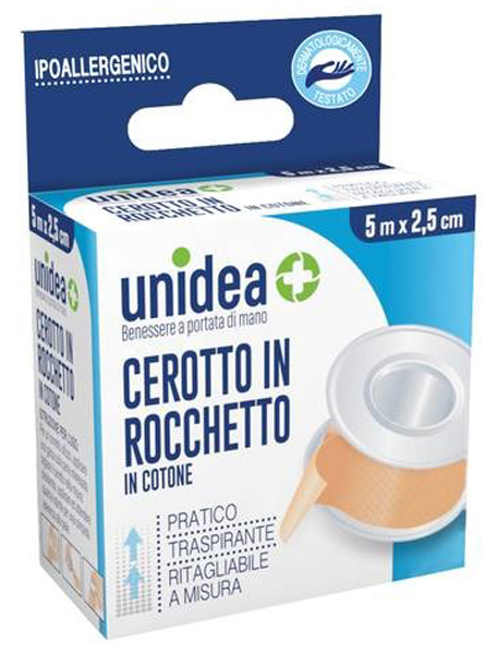 CEROTTO IN ROCCHETTO UNIDEA IN TELA 5 M X 2,5 CM - dottorbianchi.it