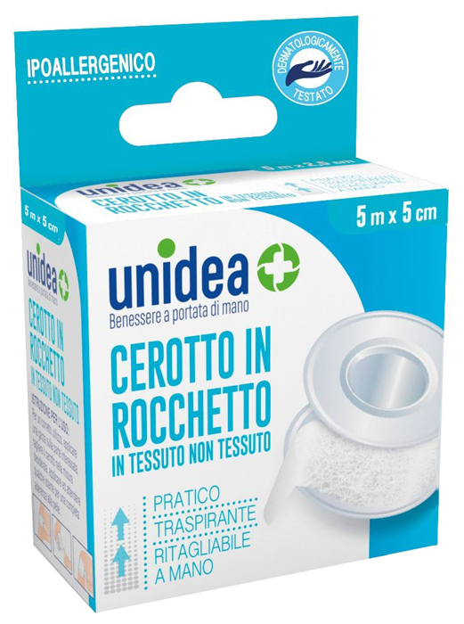 CEROTTO IN ROCCHETTO UNIDEA TESSUTO NON TESSUTO 5 M X 5 CM 1 PEZZO - dottorbianchi.it