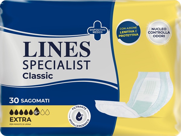 PANNOLONE LINES SPECIALIST CLASSIC SAGOMATO EXTRA 30 PEZZI - dottorbianchi.it
