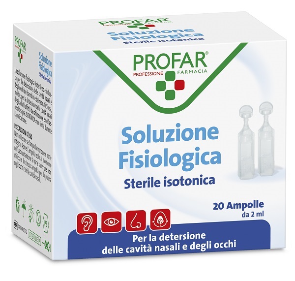 PROFAR SOLUZIONE FISIOLOGICA STERILE ISOTONICA 2 ML 20 AMPOLLE - dottorbianchi.it