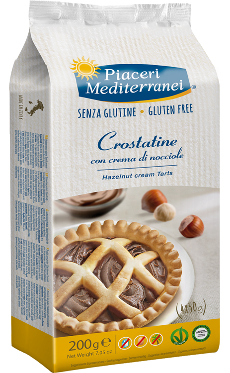 PIACERI MEDITERRANEI CROSTATINA CON CREMA DI NOCCIOLA 4 X 50 G - dottorbianchi.it