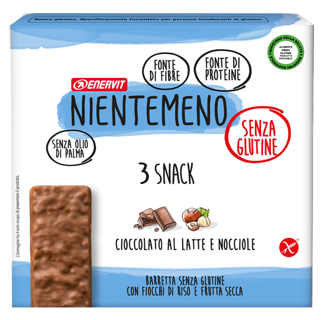 NIENTEMENO BAR CIOCCOLATO AL LATTE NOCCIOLE 3 X 33 G - dottorbianchi.it