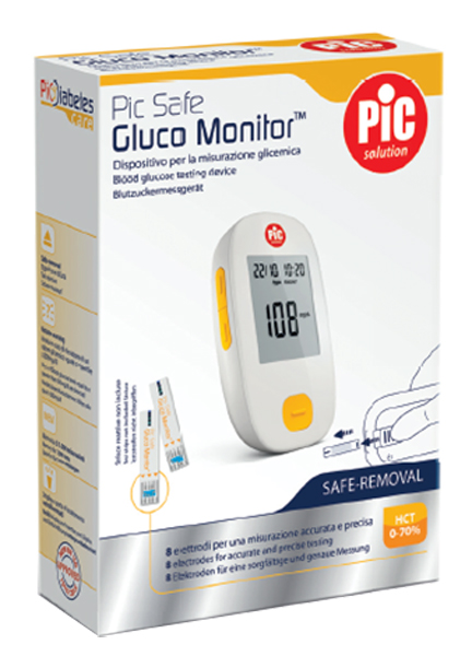GLUCOMETRO CON MONITOR PIC GLUCO SAFE 1 PEZZO - dottorbianchi.it
