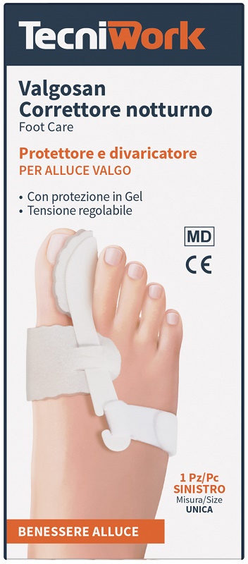 CORRETTORE NOTTURNO PER ALLUCE VALGO SINISTRO MISURA UNICA VALGOSAN 1 PEZZO - dottorbianchi.it