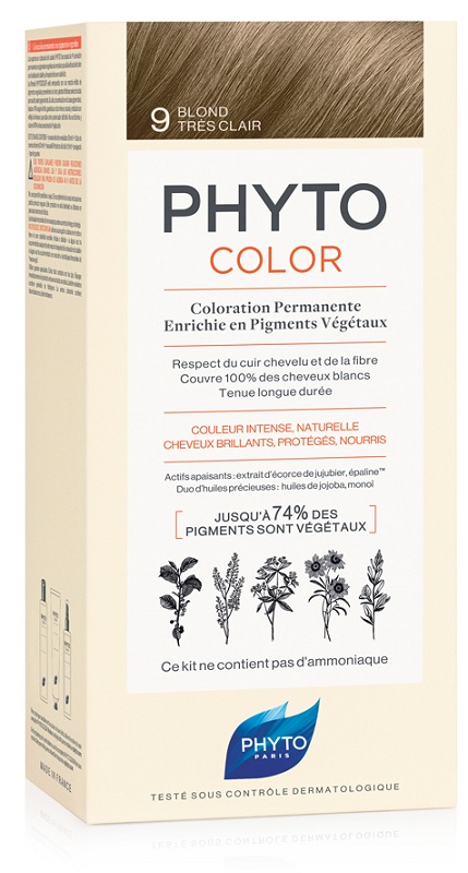PHYTOCOLOR 9 BIONDO CHIARISS 1 LATTE + 1 CREMA + 1 MASCHERA + 1 PAIO DI GUANTI - dottorbianchi.it