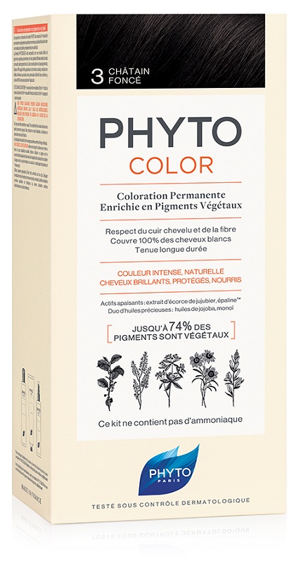 PHYTOCOLOR 3 CASTANO SCURO 1 LATTE + 1 CREMA + 1 MASCHERA + 1 PAIO DI GUANTI - dottorbianchi.it