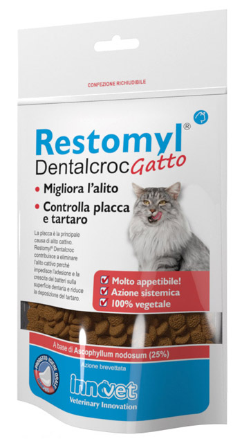 RESTOMYL DENTALCROC GATTO BUSTA 60 G - dottorbianchi.it