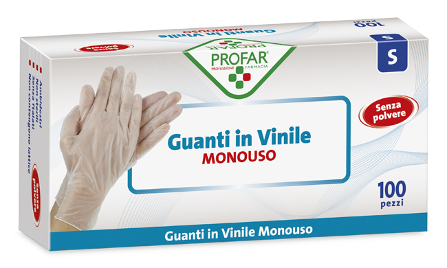 PROFAR GUANTO IN VINILE SENZA POLVERE S 100 PEZZI - dottorbianchi.it