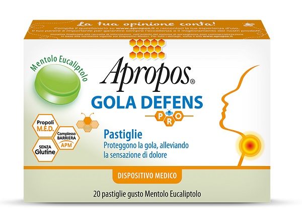 APROPOS GOLA DEFENS PRO 20 PASTIGLIE MENTOLO EUCALIPTO - dottorbianchi.it