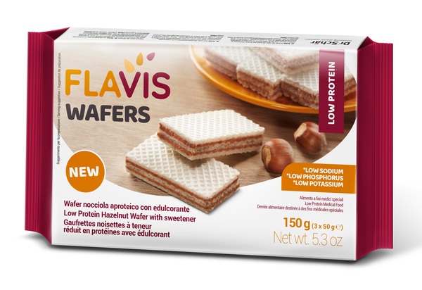 FLAVIS WAFERS NOCCIOLA APROTEICO 3 PORZIONI DA 50 G - dottorbianchi.it