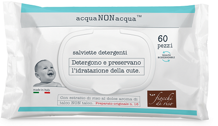 FIOCCHI DI RISO ACQUA NON ACQUA SALVIETTE DETERGENTI 60 PEZZI - dottorbianchi.it